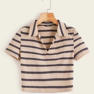 Ribbed striped crop top